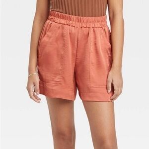 a new day Women's High Waisted Satin Shorts